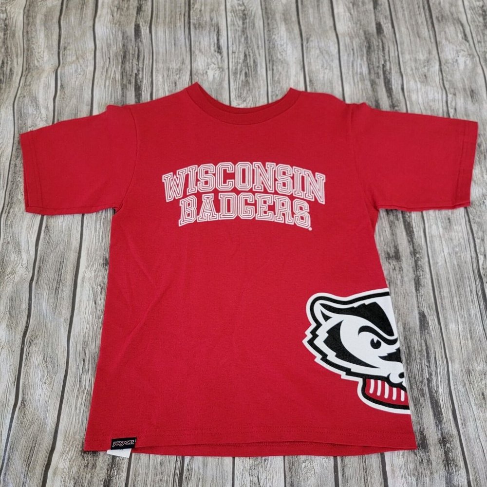 University of Wisconsin Badgers Youth Shirt JanSport Red Youth Size Medium